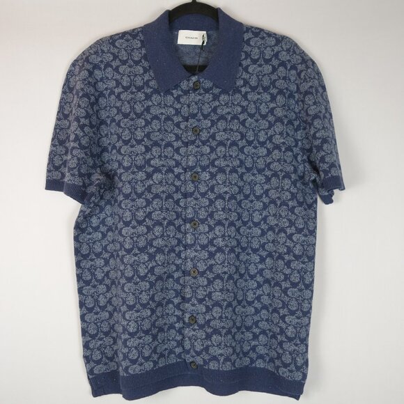 Coach Signature Monogram Polo Shirt, Size Medium (New w/ Tag) - Picture 1 of 11
